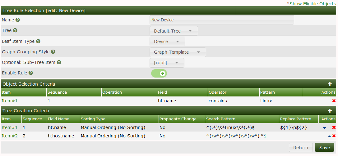 Cacti Automation Tree Rules
