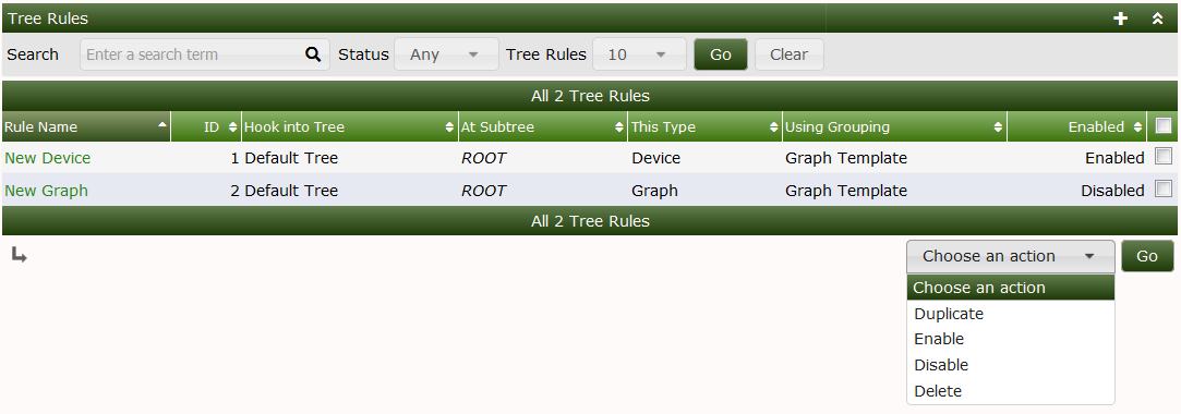 Cacti Automation Tree Rules