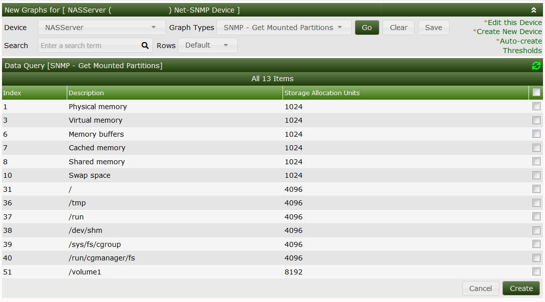 SNMP Table 6 - Devices