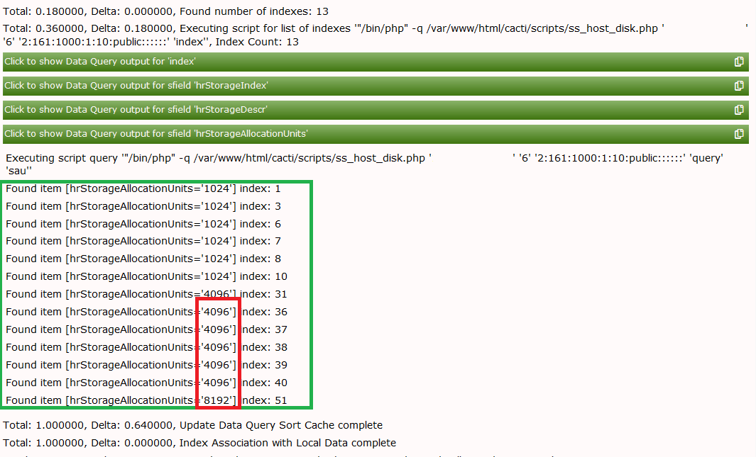 Data Query Debug Info