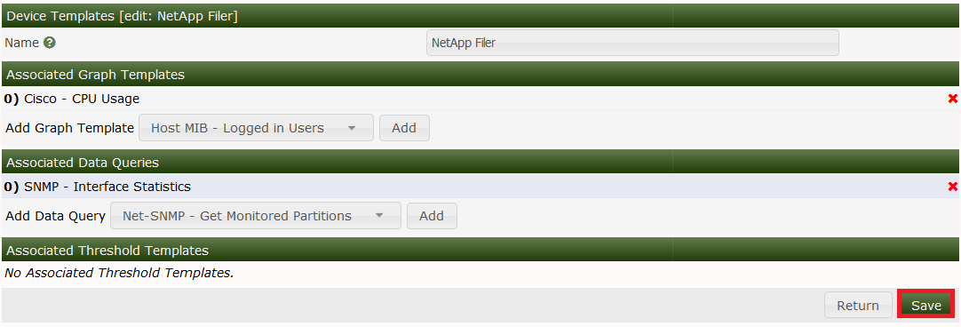 Host Template Associate Graph Template 2