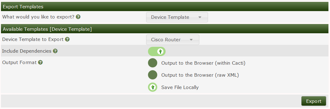 Export Templates