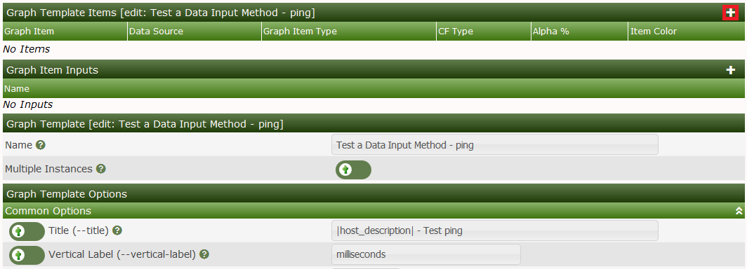 Graph Template Items